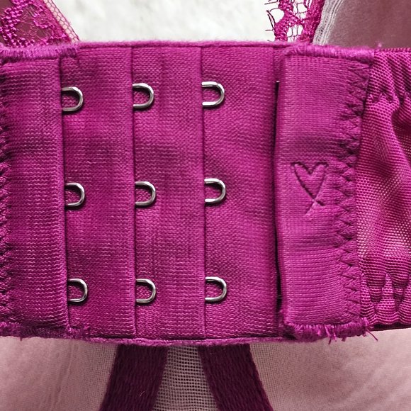 Victoria's Secret Dream Angels Lined Demi Eyelash Lace and Velvet Bra 36DDD NWT - Picture 5 of 9